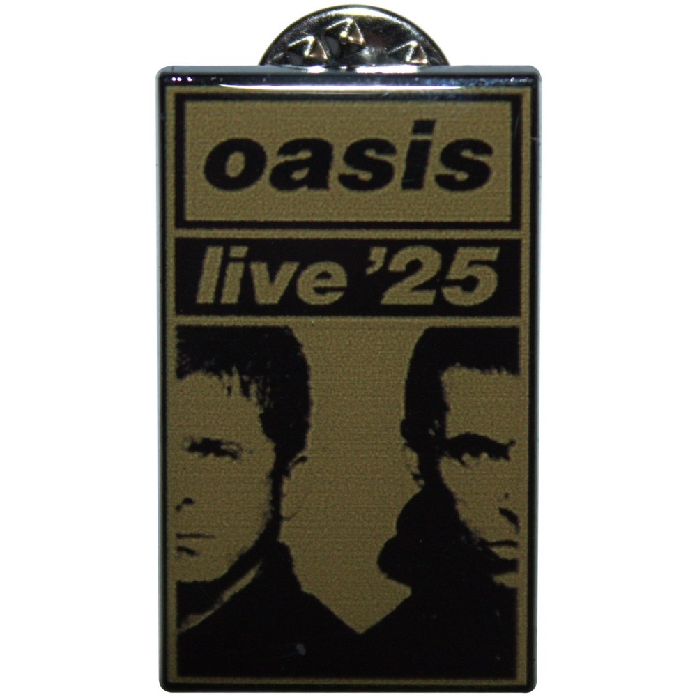 Oasis - Live '25 Gold Split Faces Pin - Brown/Black